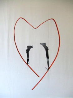 Mon coeur, 30 x 30 cm, métal, 2009