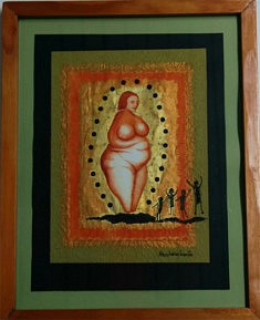 "Grande Madre" collage papier dessins 26x33cm