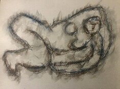 "PETITE ODALISQUE", PASTEL DE FONTAINE DE LA MARE INSPIRÉ DE LA SCULPTURE D'ANNE BELLEFLEUR