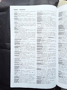 Emigré-Empereur. Page du dictionnaire français-italien utilisée pour la couverture du livre “Centocelle Melting Pot”.