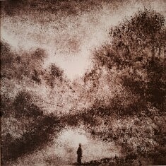Monotype encre typographique, 30x30 cm