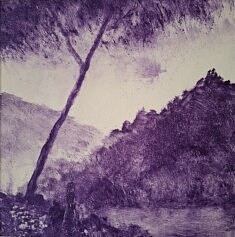 Monotype encre typographique, 30x30 cm