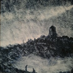 Monotype encre typographique, 30x30 cm