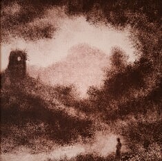 Monotype encre typographique, 30x30 cm