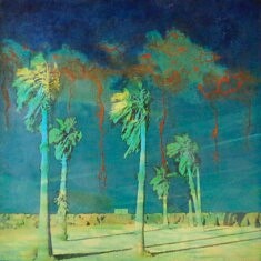 Comme une pluie de sirocco (encaustique 50 x 50 cm)