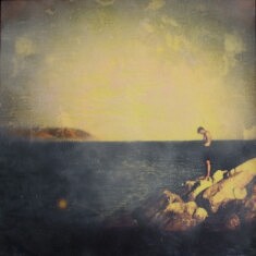 Près du volcan (encaustique 30 x 30 cm)