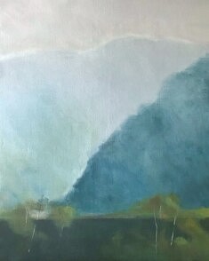Paysage - Corée, acrylique sur toile, 80 x 65 cm, 2024.