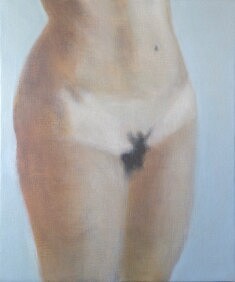 Le modèle, acrylique sur toile, 55 x 46 cm, 2024.