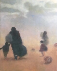 L'Exil, acrylique sur toile, 81 x 65 cm, 2024.