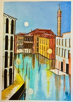 "Venise" Technique: Pastel sec. Format 120X80 cm "Venise" Technique: Pastel sec. Format 120X80 cm