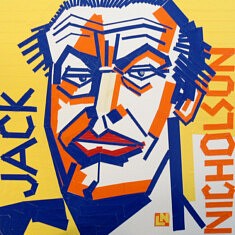"Jack Nicholson" Technique: Tape Art. Format 100X100 cm "Jack Nicholson" Technique: Tape Art. Format 100X100 cm