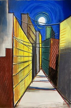 "Urbanité". Technique: Pastel sec. Format 120X80 cm "Urbanité". Technique: Pastel sec. Format 120X80 cm