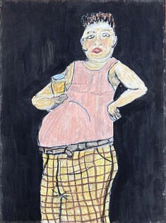 " Homme au marcel ", 2025 Dessin : Aquarelle, encre 40 x 29 x 0.1 cm
