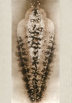 Nymphe - Chrysalide, 75x110 cm, papier, rhodoïd, colorant