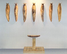 L'Amatrice des limaces,170x280x50 cm, Terre cuite, bois, grillage
