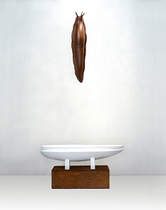 L'Immaculée, 230x95x23 cm, Terre cuite, torchis, plâtre, bois