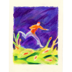 Course - Crayons de couleur.