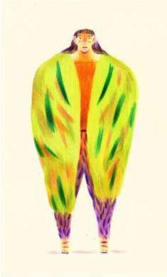 Manteau - Crayons de couleur.