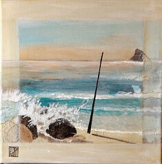 Pacifique du Triptyque Oceans 30 X 90 cm. Techniques mixtes sur Toile 2025