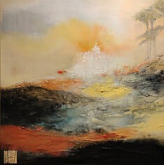 Brume 100X100cm. Techniques mixtes sur toile 2026
