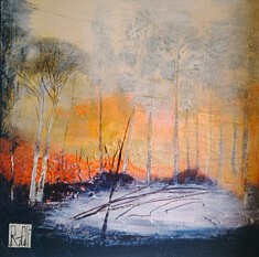 C'est comme ça 40 x 40 cm. Techniques mixtes sur toile 2026