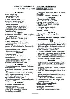 Liste des expositions passées et à venir