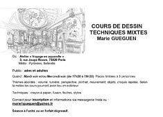 Cours de dessin, techniques mixtes : ados-adultes