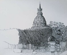 Jardin musée Rodin, Paris, encre de Chine sur papier, 21x29,7cm Jardin musée Rodin, Paris, encre de Chine sur papier, 21x29,7cm