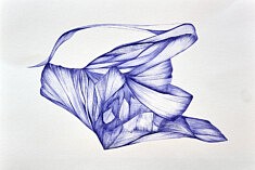 Dessin au Bic bleu 29,7x42 cm, 2026.