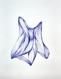 Dessin au Bic bleu 29,7x42 cm, 2026.