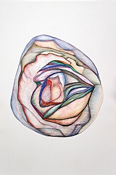 Dessin aux crayons de couleur, 2024.