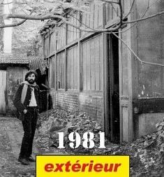 Atelier MIKI TICA (1981): Devant un local abandonné au 18 rue de Belleville, Paris 20e, (Aoujourd'hui, après les travaux, entrée est par 23 rue Ramponeau)