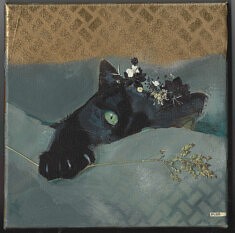 Kitty Cat #1. 2025. Acrylique sur toile. 20x20cm.