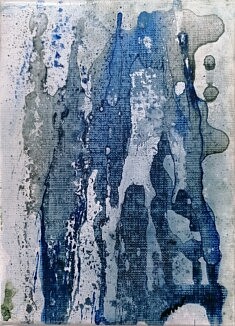 La cascade - Encres sur toile de lin 22 x 16 cm - 2023
