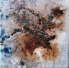 "Sans titre 1" - Encres de Chine de couleur sur toile 20x20cm - 2025
