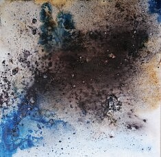 "Sans titre 2" - Encres de Chine de couleur sur toile 20x20cm - 2025