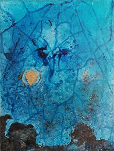 "La boucle d'oreille"  - Technique mixte sur toile 40x30cm - 2024