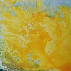 "Lumière naissante" - Encres de Chine de couleur 20x20 cm - 2025