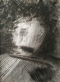 Sans titre, Série "Histoire vraie d'un chaos", Encre, Graphite et fusain sur papier 40x30