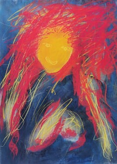 "Toute feu toute flamme", Pastels secs sur papier Clairfontaine pastelmat, 70x50 