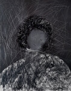 Série "Portraits de femmes. Portrait de vie". Sans titre. Graphite, pastels secs et gras sur papier gerstaecker 65x50.