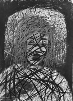 "Entraves". Série "Portraits de femmes. Portrait de vie.". Pastels secs, carrés conté, fusain, graphite sur papier Clairfontaine pastelmat 70x50 