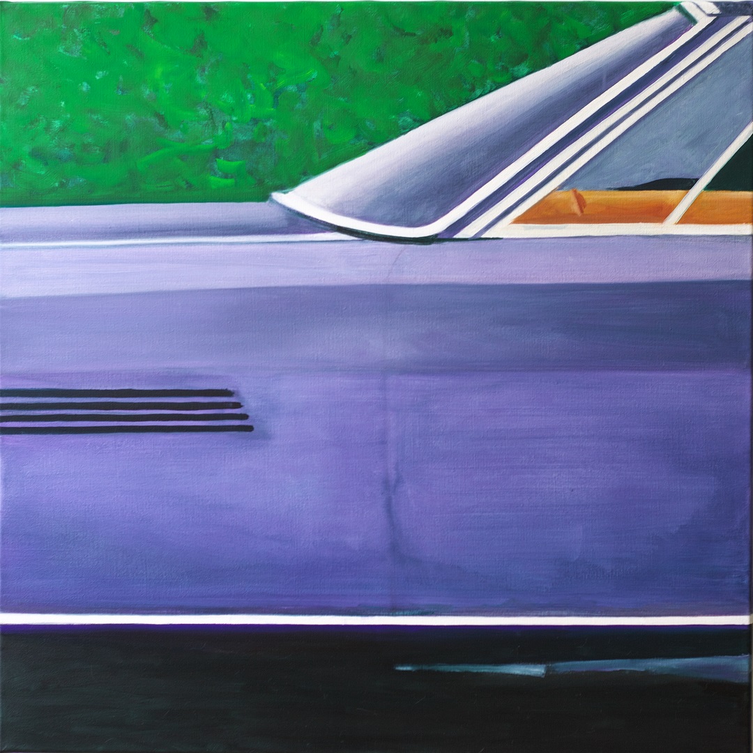 FurterOlivier-Blue car, huile sur toile, 80 x 80cm