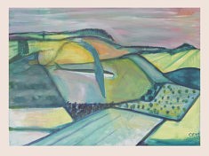Moderne Landschaft IV, gouache sur papier, 76 x 56cm, 2019