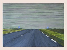 Moderne Landschaft III, gouache sur papier, 100 x 70cm, 2018