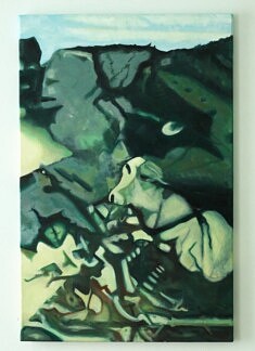 Dog-life,huile sur toile, 92x60x2cm, OF2024