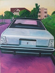 Blue car II, huile sur toile, 89x116x2cm, OF2025