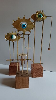 Hommage à mon oeil (bois et laiton)
