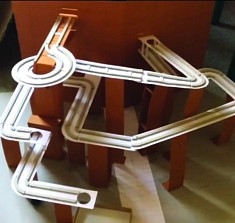 popup circuit à billes ouverture à 180 degrés (prototype, carton)