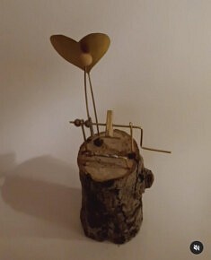Heartbeat 3 (bois flotté et laiton)